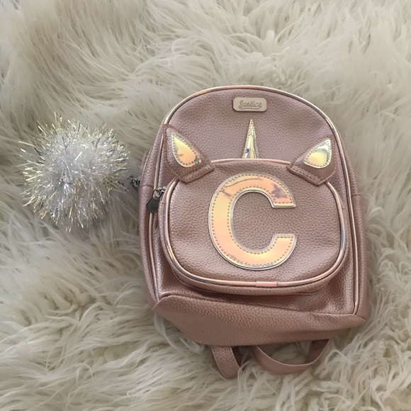 justice pink backpack